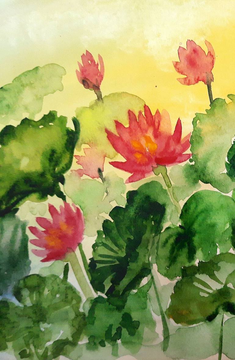 Original Contemporary Floral Painting by Asha Shenoy 