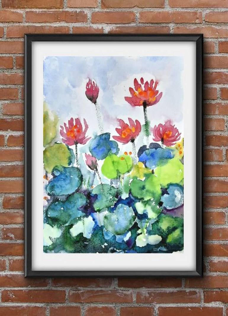 Original Floral Painting by Asha Shenoy 