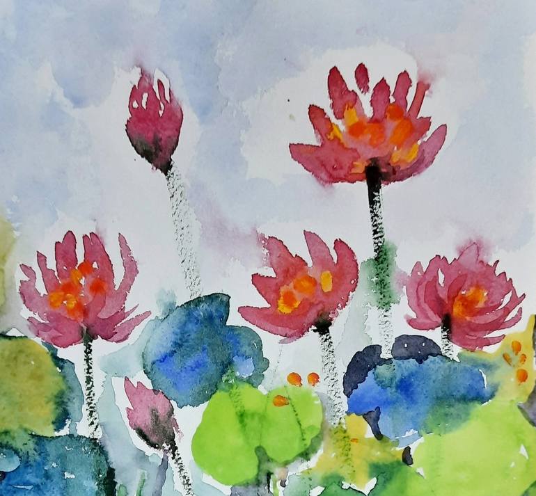 Original Floral Painting by Asha Shenoy 