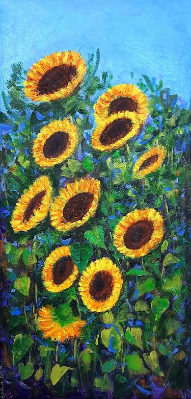 Summer Sunflowers, canvas painting thumb