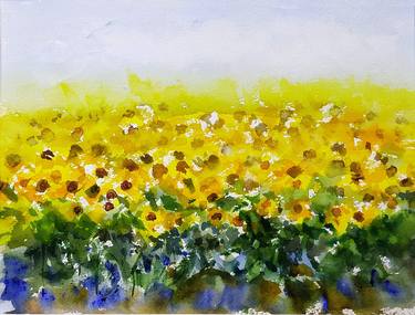 Sunflowers original acrylic painting on stretched canvas