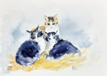 Original Cats Paintings by Asha Shenoy