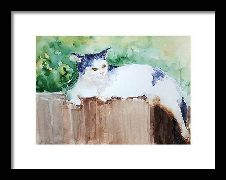 Original Impressionism Cats Painting by Asha Shenoy 