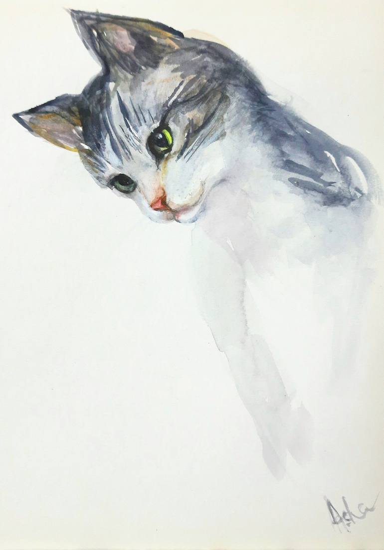 Original Figurative Cats Paintings by Asha Shenoy 