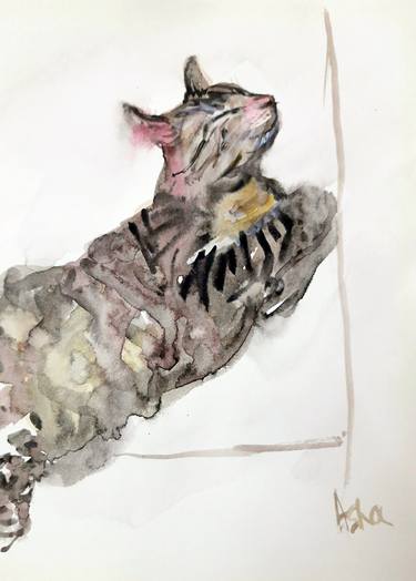 Original Minimalism Cats Paintings by Asha Shenoy
