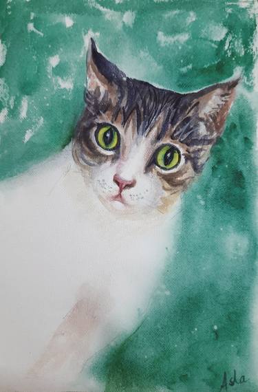 Original Figurative Cats Paintings by Asha Shenoy