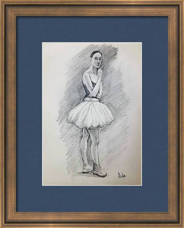 Original Fine Art Women Drawing by Asha Shenoy 