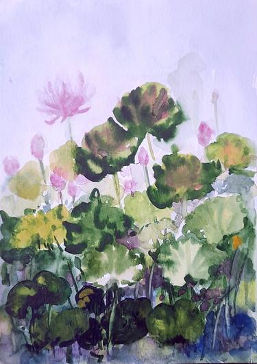 Print of Impressionism Garden Paintings by Asha Shenoy