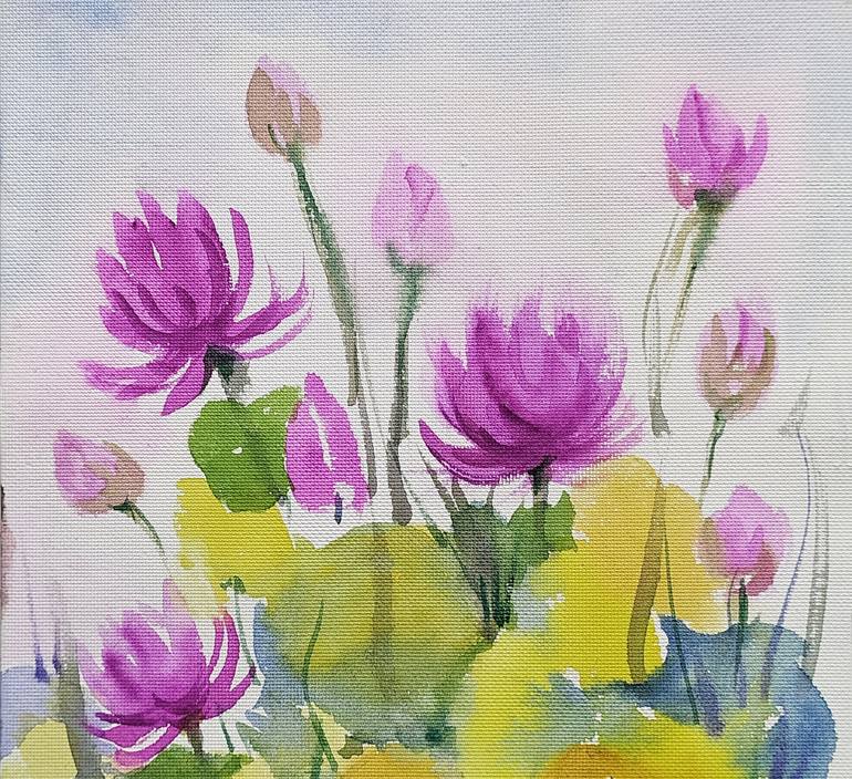 Original Contemporary Floral Painting by Asha Shenoy 