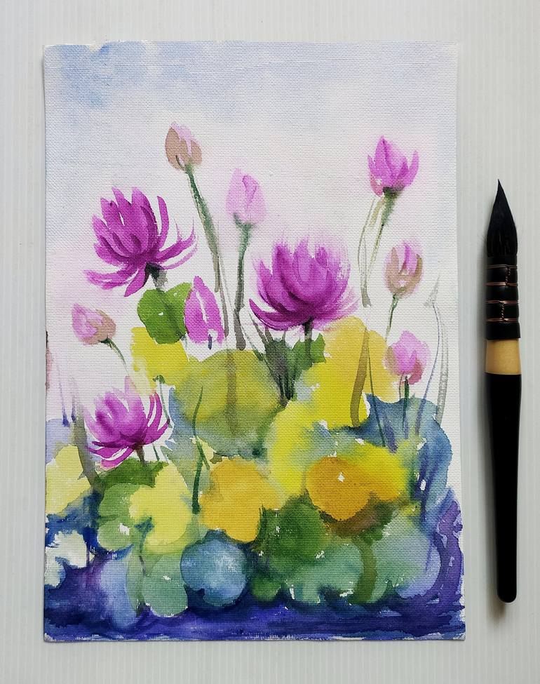 Original Floral Painting by Asha Shenoy 