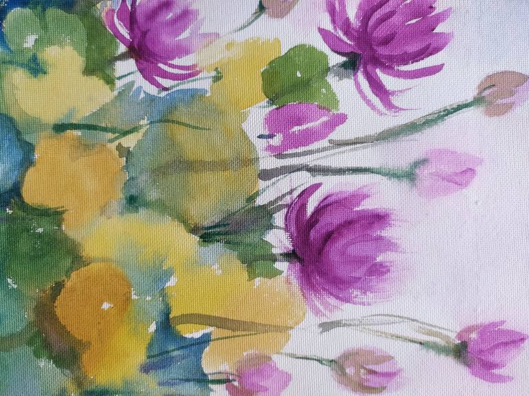 Original Contemporary Floral Painting by Asha Shenoy 