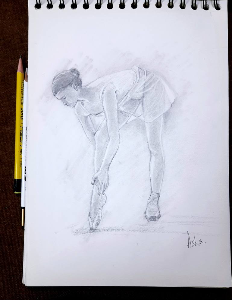 Original Figurative People Drawing by Asha Shenoy 
