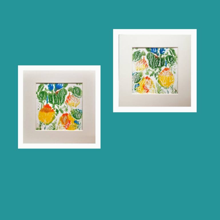 Original Fantasy Painting by Asha Shenoy | Abstract Art on Paper | Set of two Abstracts -4 Tulips of Holland