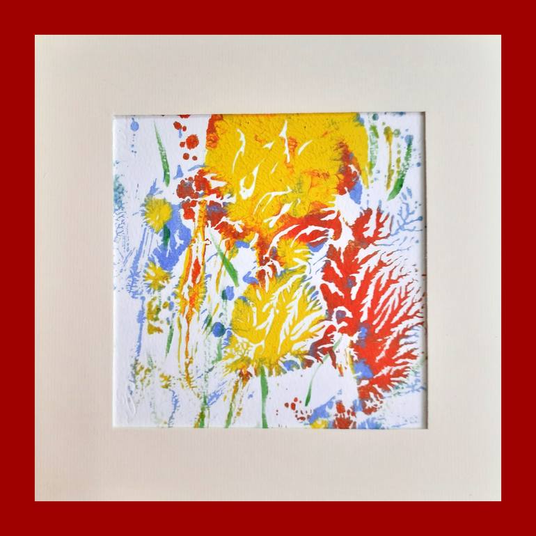 Original Abstract Floral Printmaking by Asha Shenoy 