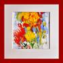 Canna floral 2 in a red virtual frame