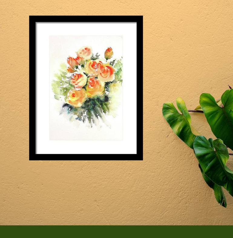 Original Classicism Floral Painting by Asha Shenoy 