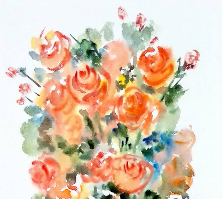Original Classicism Floral Painting by Asha Shenoy 