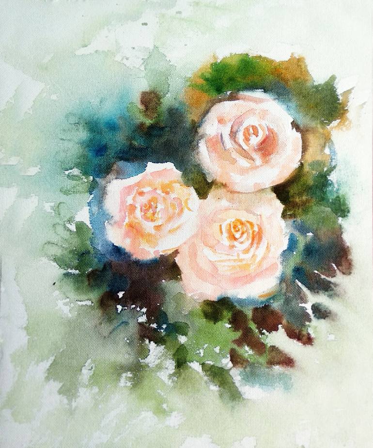 Print of Art Deco Floral Paintings by Asha Shenoy 
