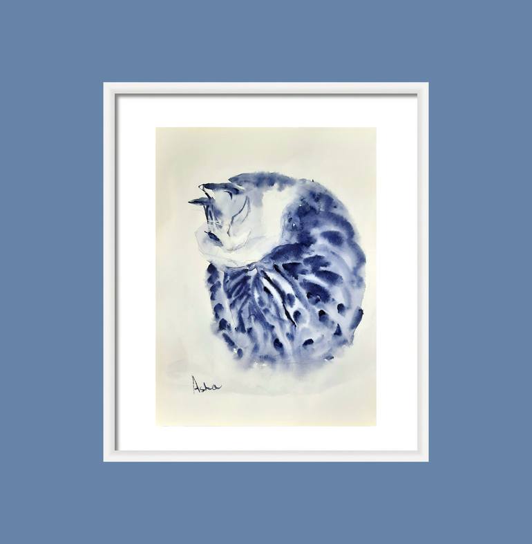 Original Black & White Cats Painting by Asha Shenoy 