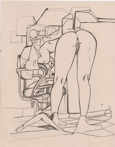 Print of Surrealism Erotic Drawings by Martin Mulherin