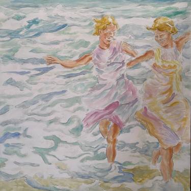 Original Expressionism Beach Paintings by Charles Davenport