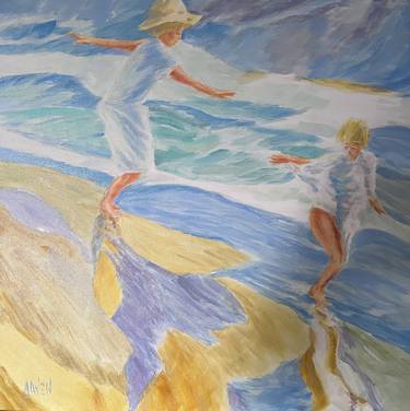 Original Expressionism Beach Paintings by Charles Davenport