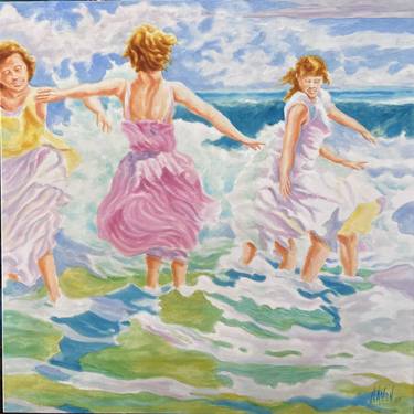 Original Expressionism Beach Paintings by Charles Davenport