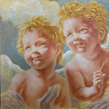 Original Figurative Children Paintings by Charles Davenport
