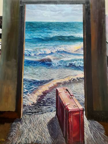 Original Beach Paintings by Emilio Lopez diez