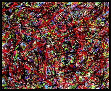 CARIBBEAN NIGHT,  Pollock inspired, framed thumb