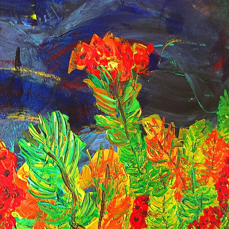 Original Expressionism Floral Painting by tomaž gorjanc