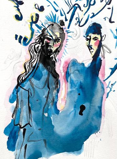 Print of Abstract People Paintings by Elena Grazia