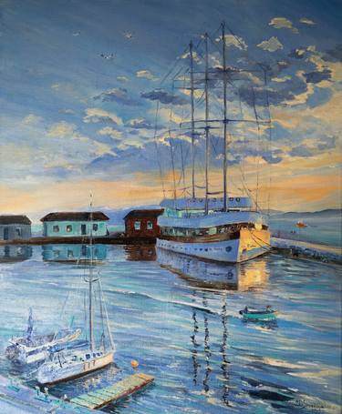 Original Impressionism Boat Paintings by Maria Shvedova