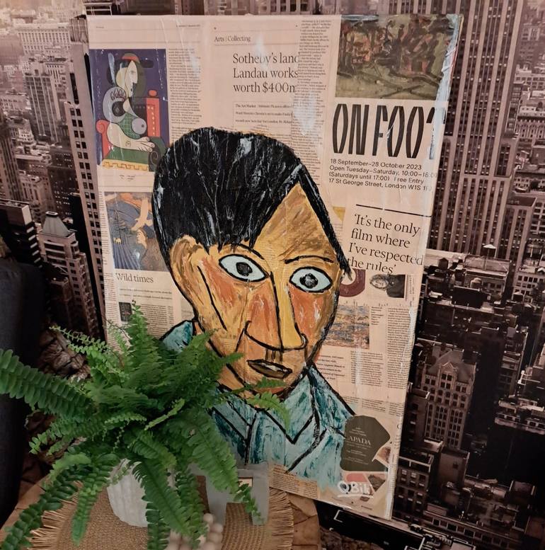 Original Art Nouveau People Collage by Kuba Kuba Wesolowicz