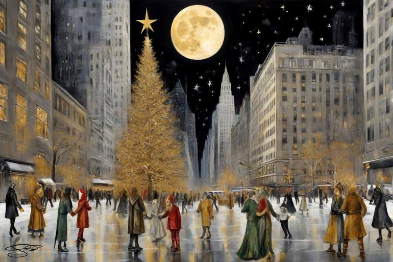 Nostalgic Bliss in New York's Christmas Haven - Print