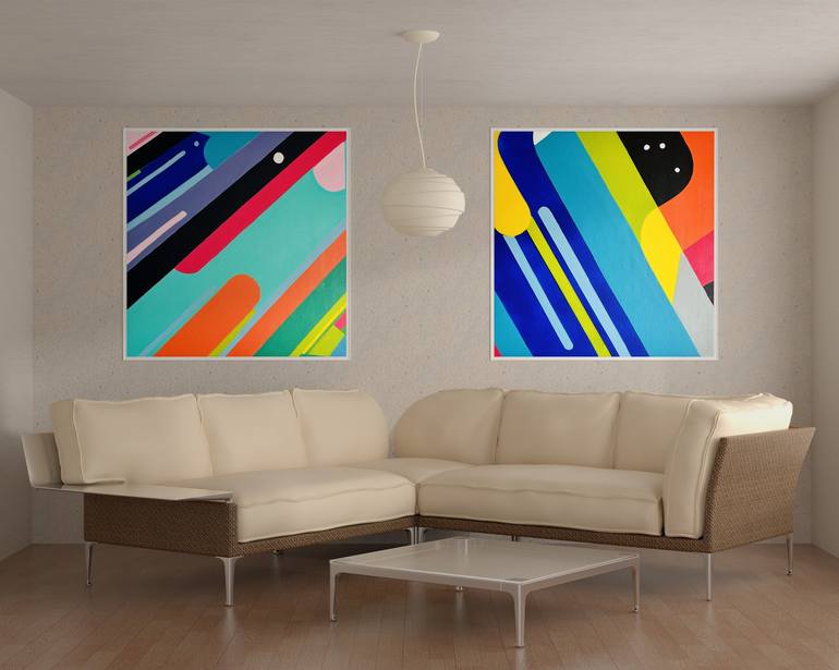 Original Abstract Painting by Pierre Benjamin