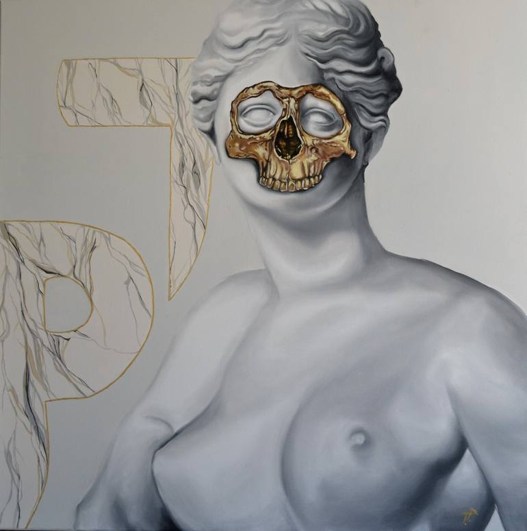 Original Contemporary Mortality Painting by Tereza Podešvová