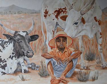 Original Impressionism Rural life Paintings by Sonja De Wet