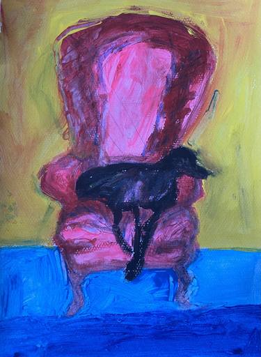 Original Expressionism Dogs Paintings by Katerina PapaTegou
