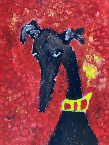 Original Abstract Expressionism Dogs Paintings by Katerina PapaTegou
