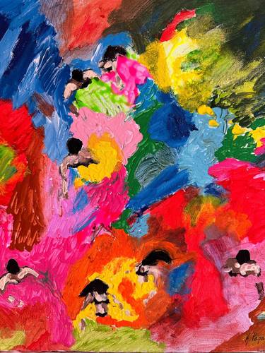 Original Abstract Expressionism Abstract Painting by Katerina Papategou