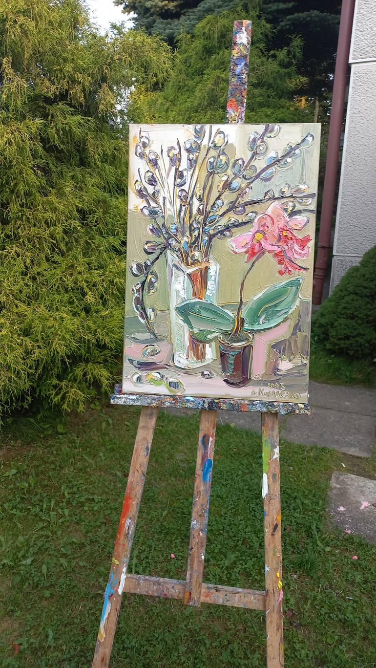 Original Expressionism Floral Painting by Andrey Kovalenko