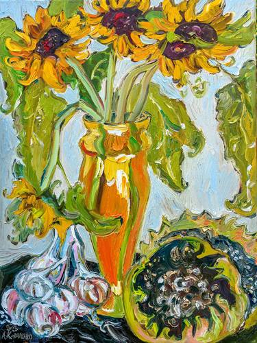 Sunflowers Oil Painting Large Wall Decor Farmhouse French thumb