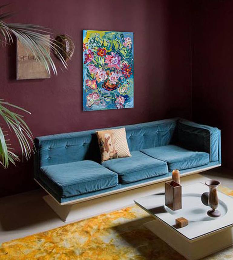Original Art Nouveau Floral Painting by Andrey Kovalenko
