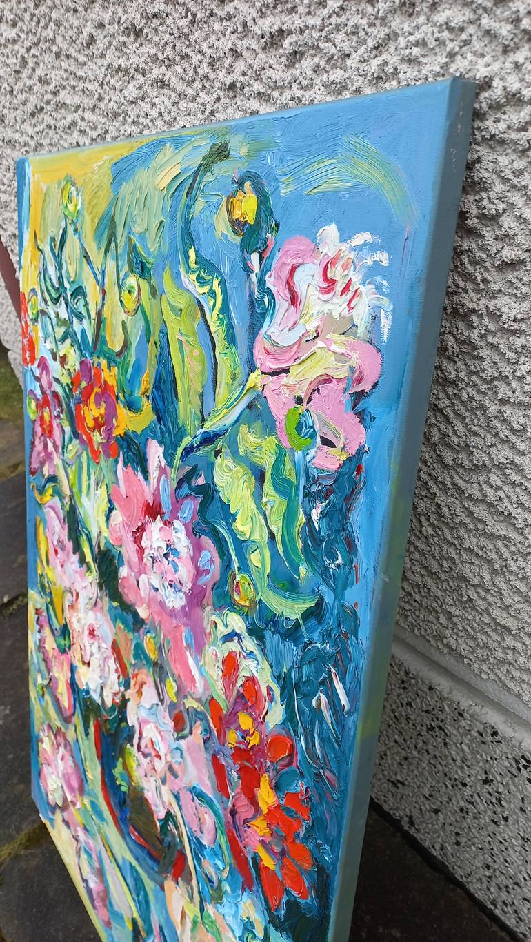 Original Art Nouveau Floral Painting by Andrey Kovalenko