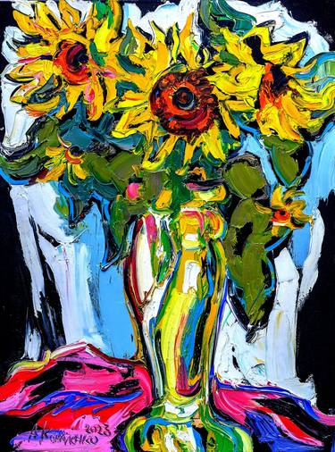 Original Abstract Expressionism Floral Paintings by Andrey Kovalenko