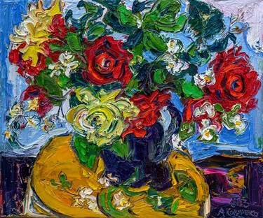Original Expressionism Floral Paintings by Andrey Kovalenko