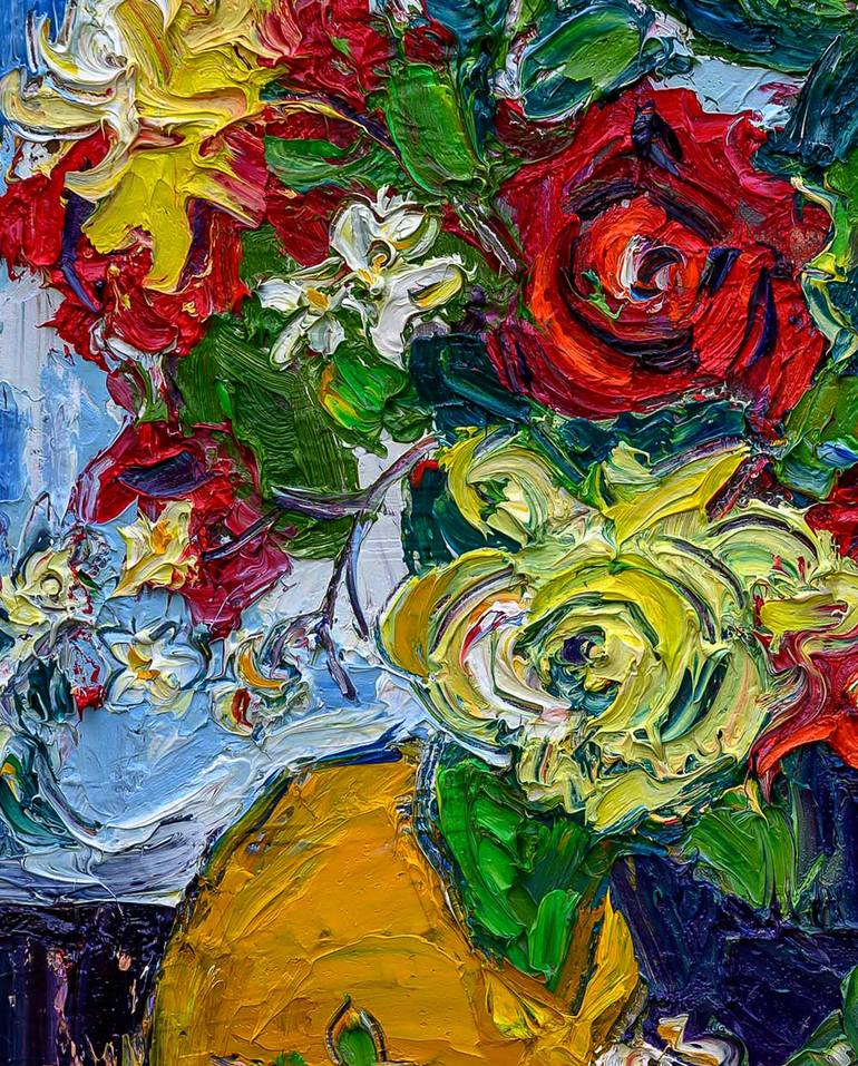 Original Expressionism Floral Painting by Andrey Kovalenko