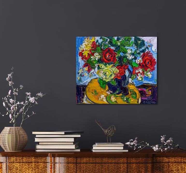 Original Expressionism Floral Painting by Andrey Kovalenko