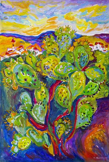 "Cacti," 31x24 inches ( 80x60 cm), oil on canvas, 2013. thumb
